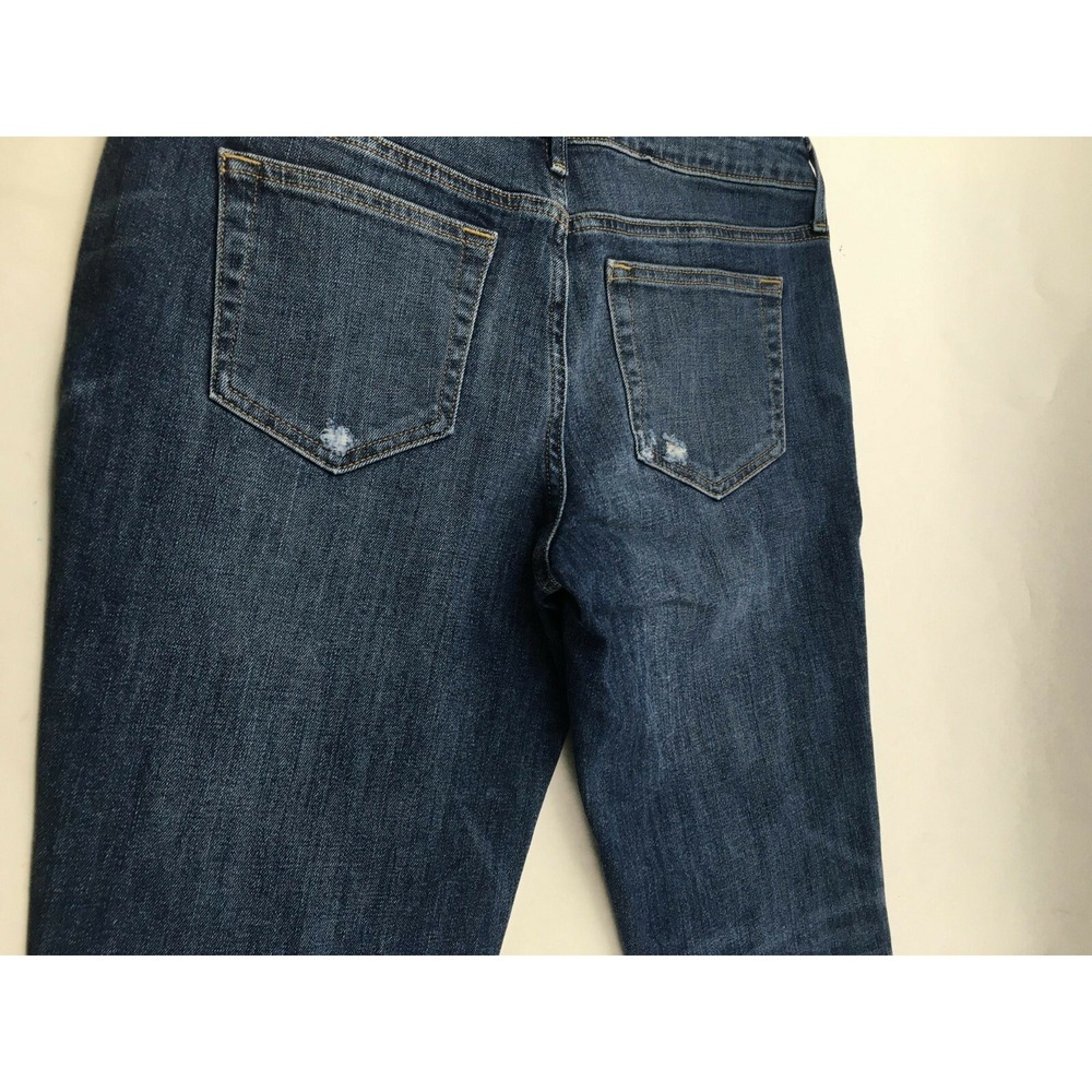 Maurices Pants Women's Size 28 REG Blue Denim Skinny Stretch Jeans Fringed Hem - Picture 5 of 10